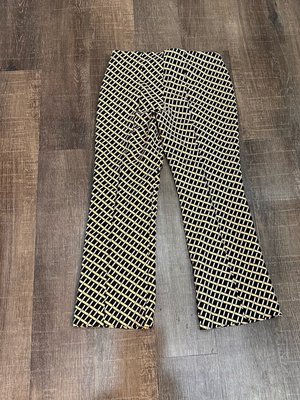MAEVE Anthropologie Women’s Black and Cream Patterned Wide Leg Pants Small - Picture 2 of 8